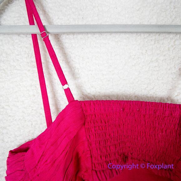 New! Anthropologie Let Me Be Cutout Tiered Dress in Magenta, women size XSP - Picture 13 of 15